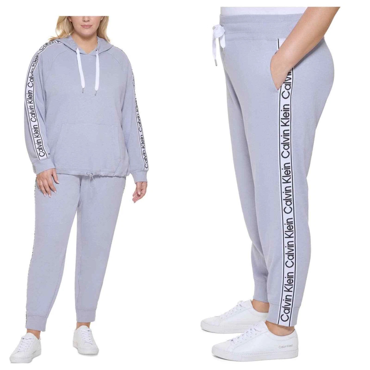 NWT Calvin Klein Plus Size Tape Logo Joggers Sweatpants Pockets (Part Of Set) 2X
