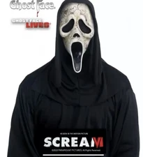 Scream Ghost Face Adult Aged Hooded Halloween Mask Fun World 2024 Version