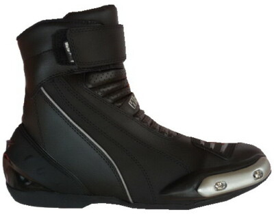 Schuhe Stiefeletten Poloshirt WinNet Low Motorrad Protektoren und Slider Leder Schwarz
