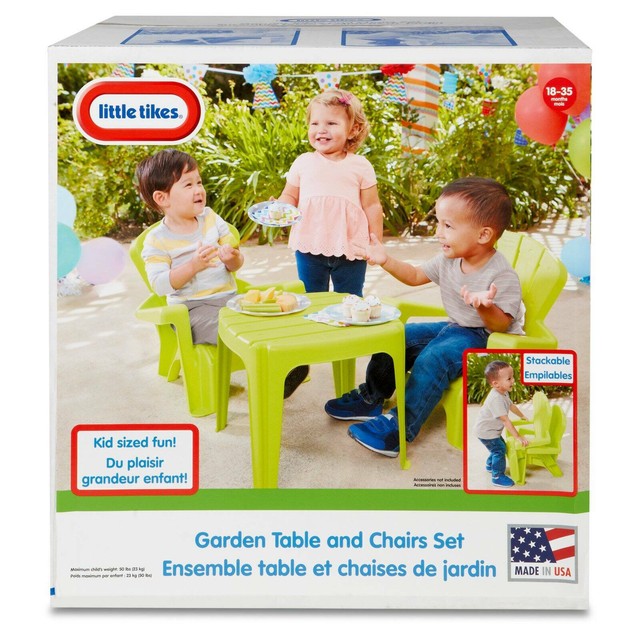Little Tikes Garden Table and Chairs Set Multiple Colors for sale