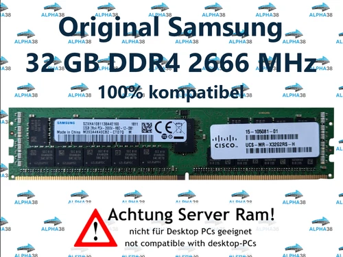 32 Go Rdimm Ecc Reg Ddr4-2666 Dell Precision Workstation T5820 XL Serveur Ram