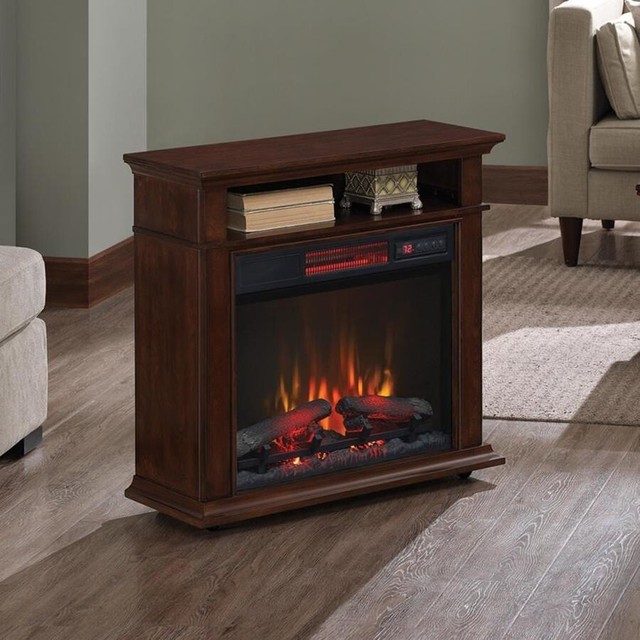 Duraflame Rolling Mantle Electric Fireplace 18irm20301 Mahogany