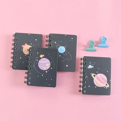 1 PCS Planet Flip Coil Book Student Portable Pocket Notebooks Mini Noteb*j*