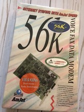 AmJet 56k Voice Data Fax PCI Modem V90/k56flex Vintage 1995 SEALED NOS