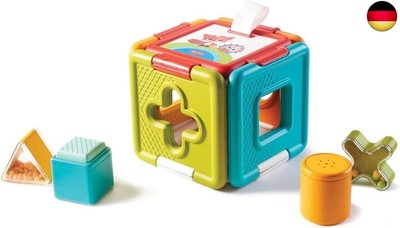 Tiny Love 2-in-1 Steckwürfel & Spielwürfel, interaktives Babyspielzeug zum S