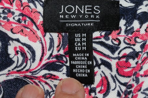 Top de mujer Jones New York lino/viscosa floral manga 3/4 talla M - Imagen 5 de 8
