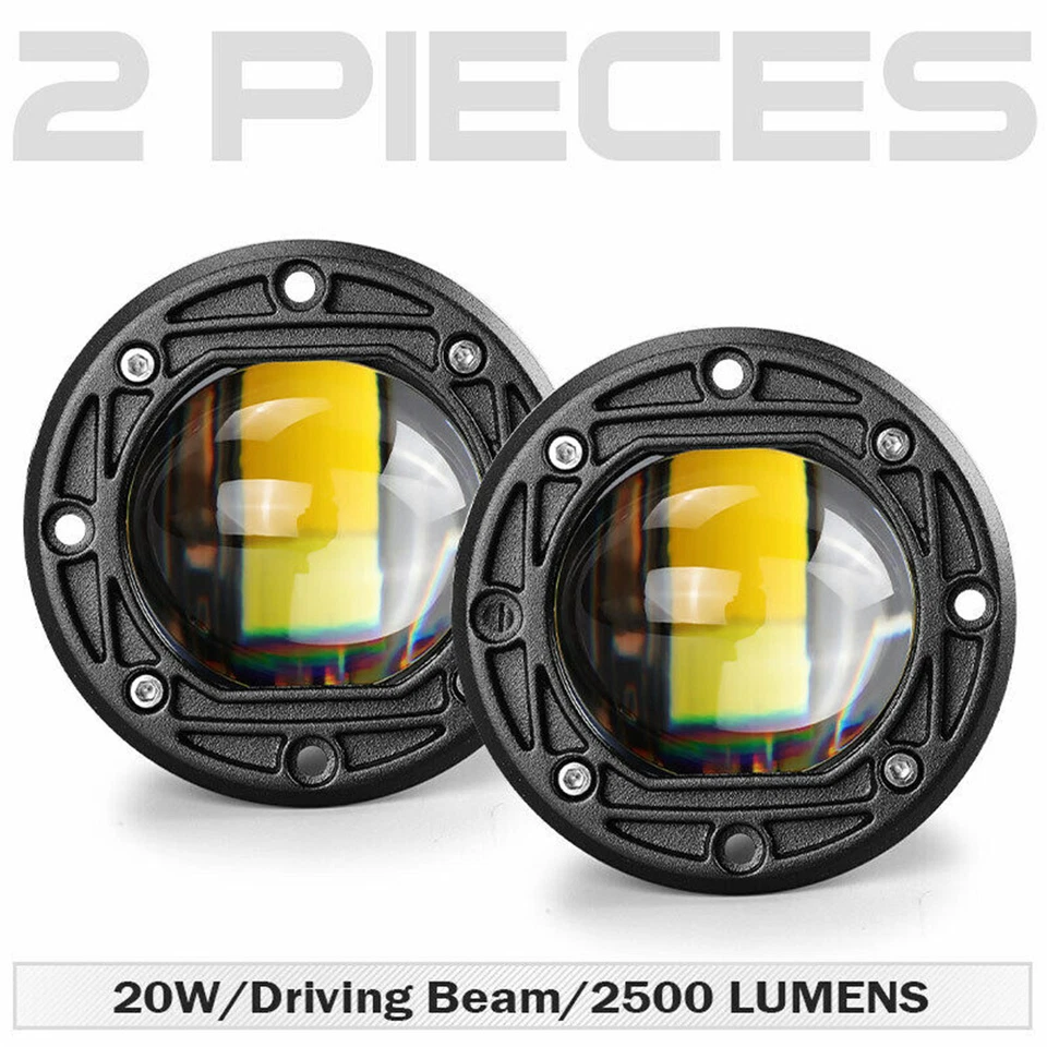 3in Work Lamp LED Lens Flood Spot Fog Light Round For Off Road 4WD Accessories - Image 2 of 4