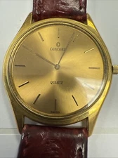 Concord 34mm San Remo Collection Gold Plated Not Running  Selling As Is  e11222