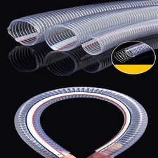 Heavy Duty Braided Wire Reinforced Clear Flexible PVC Hose Pipe - Water Air Fuel