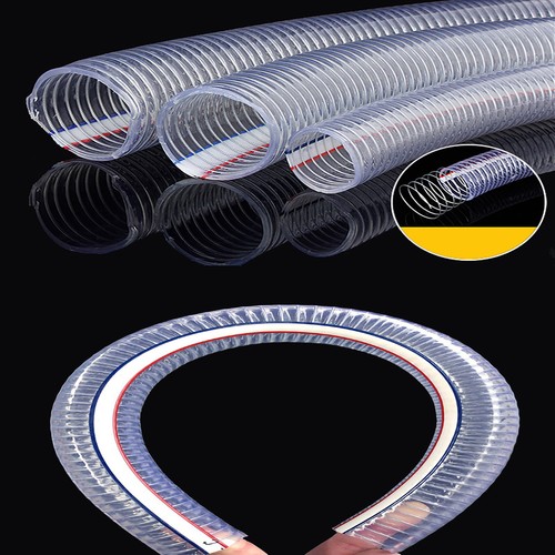 Wire Braided Clear PVC Hose Food Grade Fuel Oil Water Air Reinforced Pipe Tube E