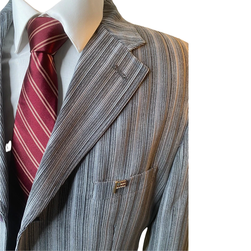 Corbata clásica vintage Oscar De La Renta 100 % seda años 70-80 Foto 4 de 4