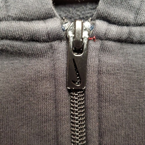 Vintage Nike Hoodie Kids 8 Black Full Zip Hooded Sweatshirt Embroidered Logo - Picture 4 of 12