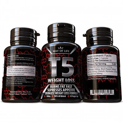WAY OF LIFE T5 Weight Loss Diet Pills FAST FAT BURNER Garcinia Safflower Senna Supplement