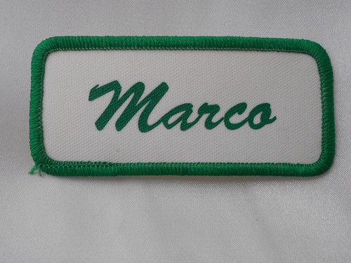 MARCO GEBRAUCHT SIEBDRUCK VINTAGE AUFNÄHEN NAME PATCH ETIKETTEN VERSCHIEDENE FARBEN VERFÜGBAR - Bild 4 von 12