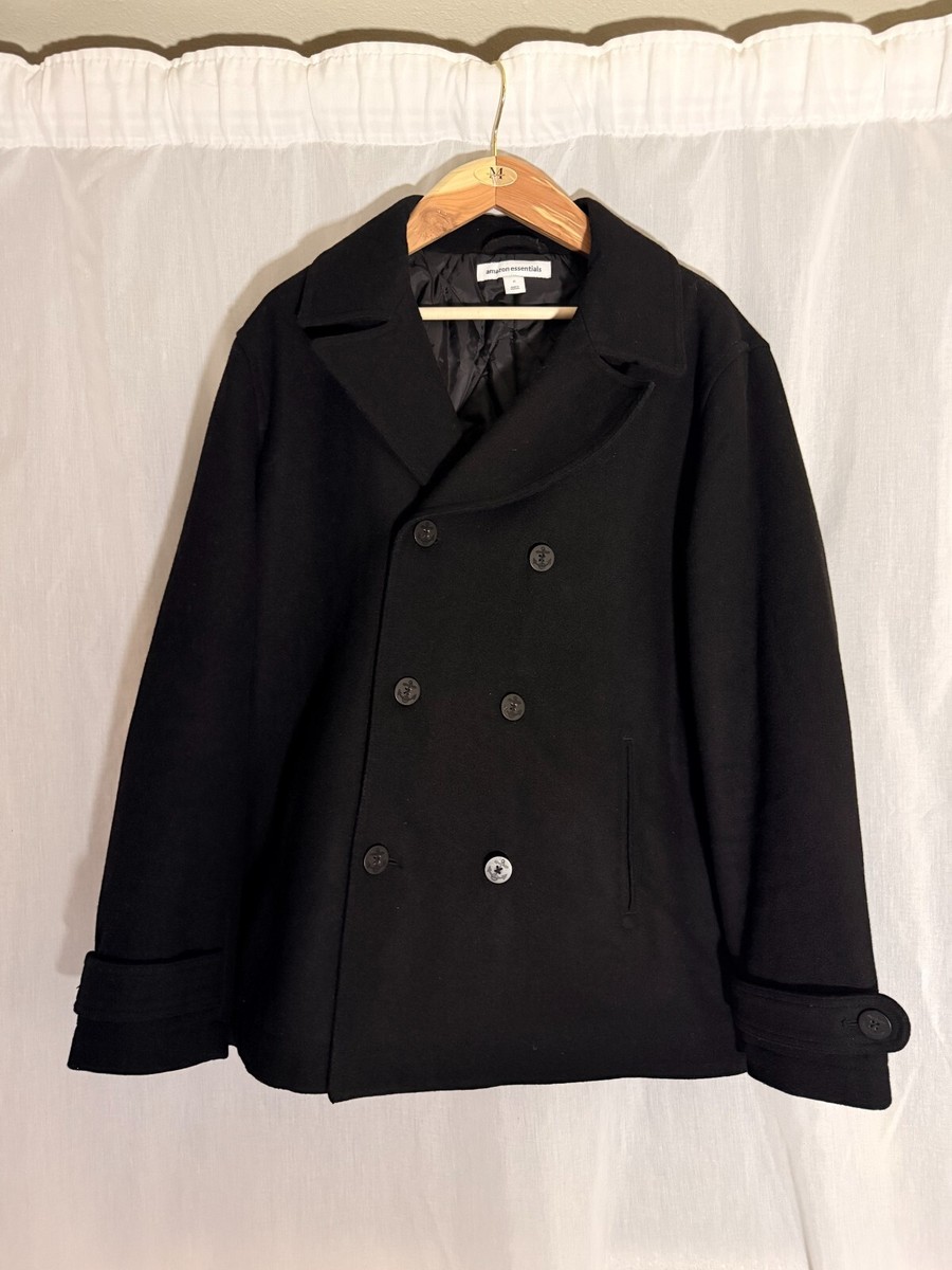 Amazon Essentials Men's Double-Breasted Heavyweight Wool Peacoat
