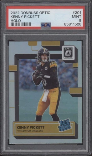 Kenny Pickett 2022 Panini Donruss Optic Holo Prizm #201 PSA 9