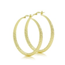 Gold Tone 60mm Large Real Gold Plated Round Hoop Earrings 14k Gold Filled