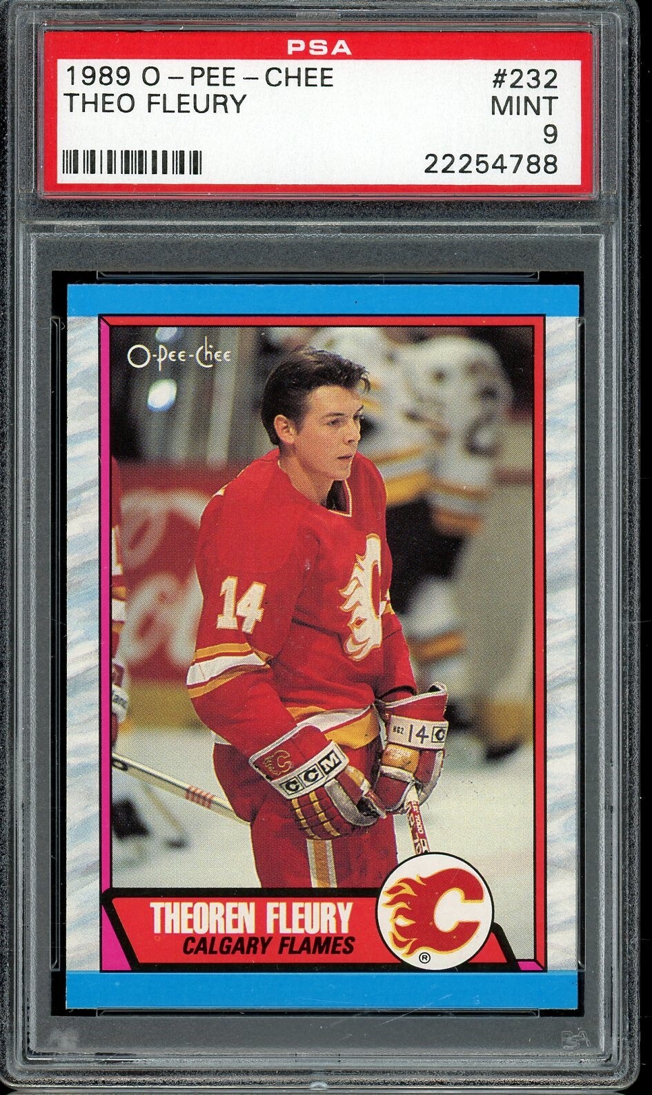 1989 O-Pee-Chee Hockey #232 Theo Fleury PSA 9