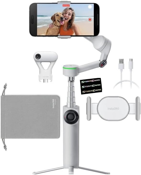 Insta360 Flow 2 Pro Gray AI Tracker Bundle Smartphone Stick Tripod