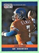 1990 Pro Set Football JOHN ELWAY Denver Broncos #88👌