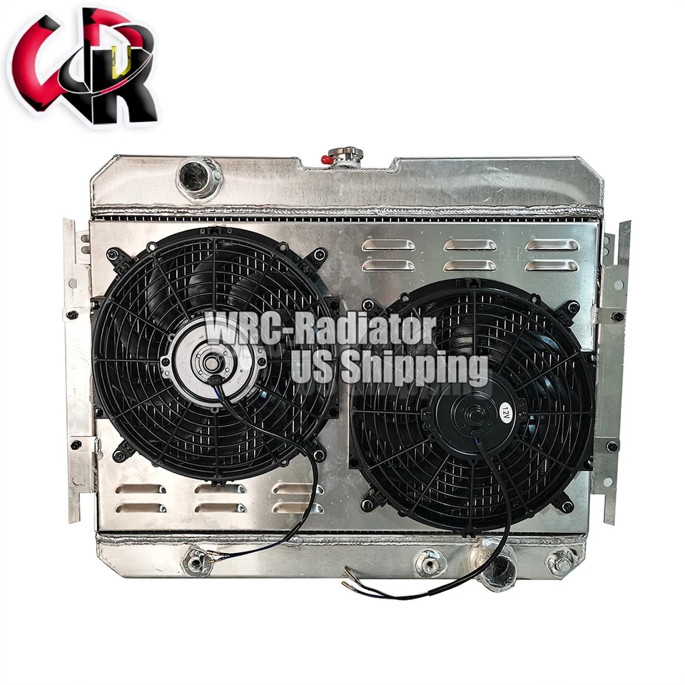 Radiador de aluminio + ventilador de cubierta para Chevy Impala Bel Air El Camino 1963-1968 1964 Foto 2 de 4