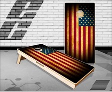 American Flag Rustic Vignet Cornhole Boards Bean Bag Toss Game