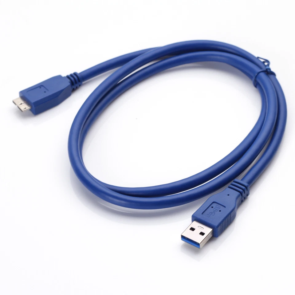 1/3/5M USB 3.0 A AM To Micro B Extension Data Cable For Hard Disk HUB Blue - image 2 of 3