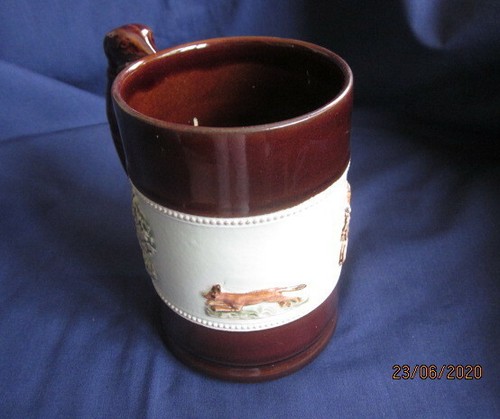 DENBY BOURNE TALLY HO GREEN TANKARD MUG AND JUG LATE 1940 FANTASTIC CONDITION - Picture 4 of 9