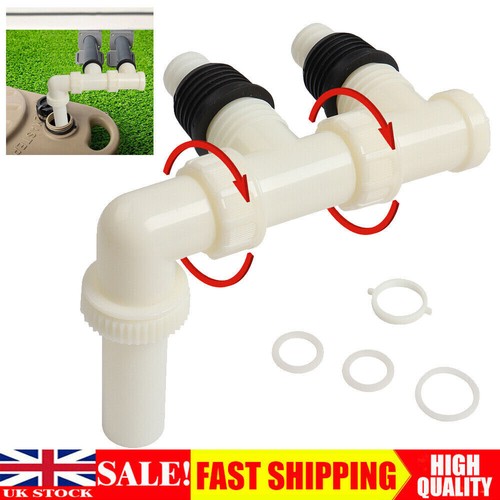 DOUBLE WASTE EASY DRAIN AWAY WATER OUTLET HOSE/PIPE TO WASTEMASTER HOG