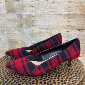 plaid kitten heels