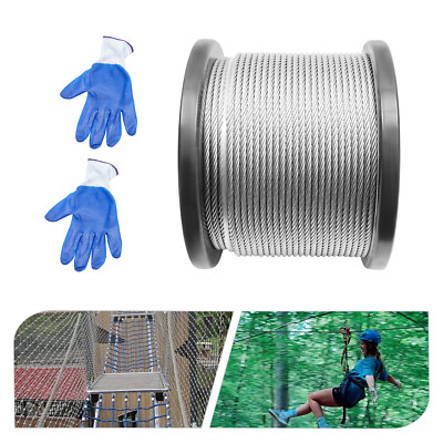 1/4 inch Stainless Steel Cable 300FT T304 7x19 Steel Wire Rope Aircraft Cable~