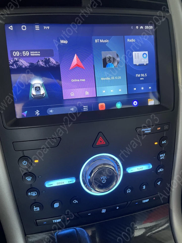 Radio estéreo para automóvil Android 15 Carplay GPS Navi WIFI para Ford Edge 2010-12 13 14 15 Foto 4 de 4