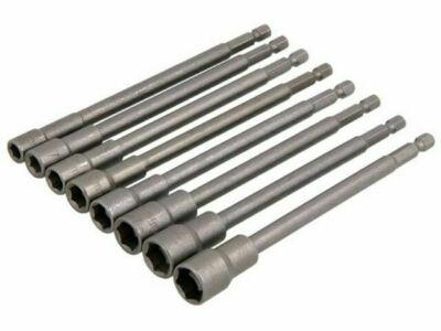 Neilsen 8tlg Magnet Nuss Schraubendreher 150mm lang Steckschlüsselsatz Schlagbohrer 1/4'' Sechskant