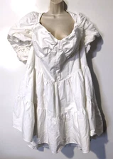 NEW ASOS LUXE Women's Poplin Mini Dress Sz 26 Plus Size White Cotton/Polyester