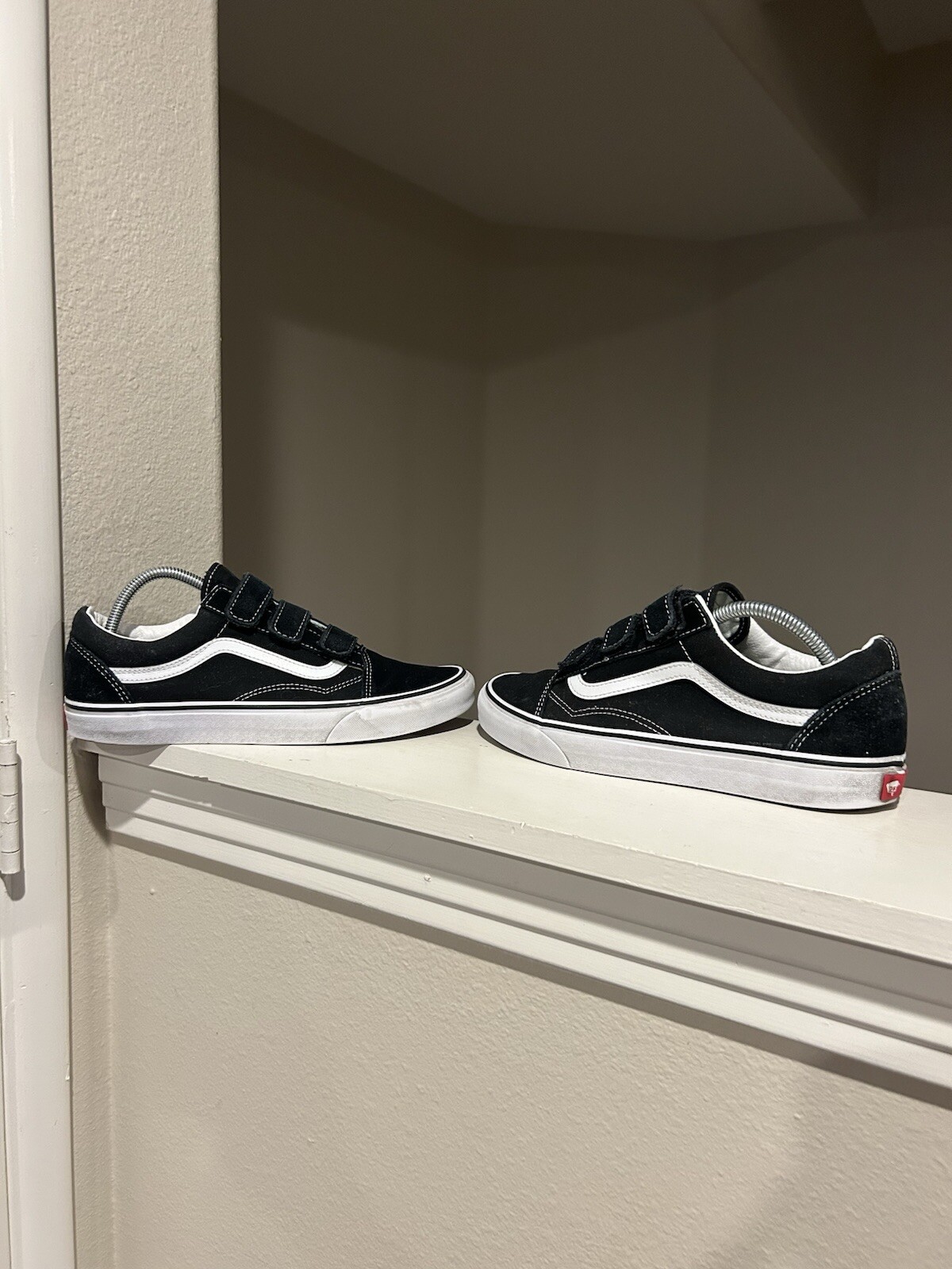 Vans Old Skool Shoes Women's Size 11 Men's Size 9.5 Black Suede Canvas Hook Loop