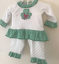Newborn Magnolia Baby ~Green & White  2 Piece...