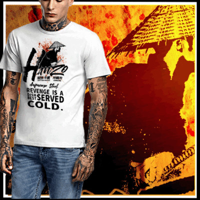 Samurai Warrior Stance Bushido Code Kanji Japanese Katana Ronin Assassin T-Shirt