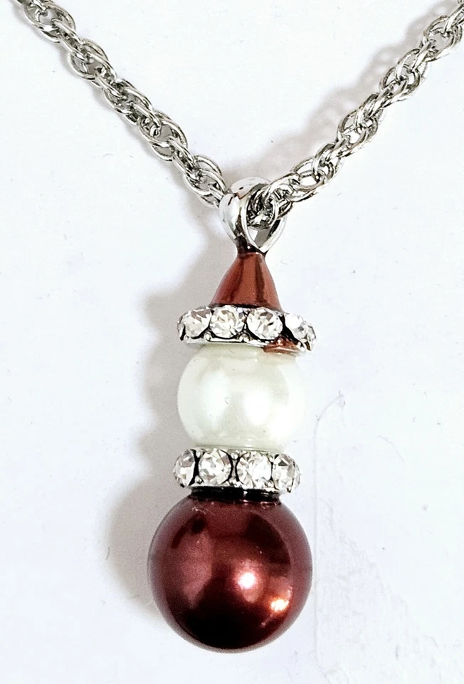 Juego de collar/pendientes colgante Charter Club tono plata perla sintética Santa J6-2083 Foto 4 de 4