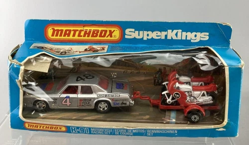 MATCHBOX LESNEY SUPERKINGS #K91 MOTORCYCLE RACING SET WITH A TIRED BOX