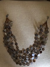 Six Strand Shell Disc Necklace M&S