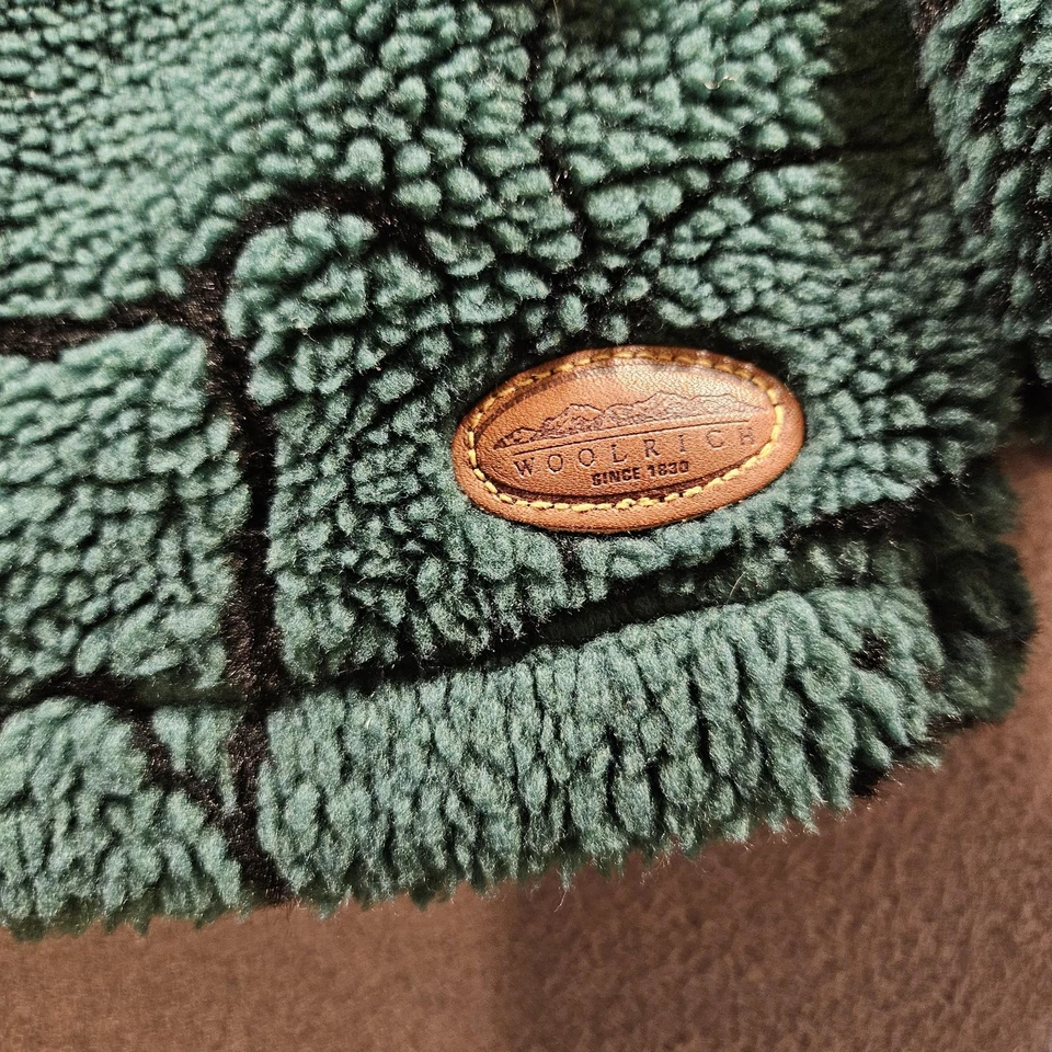 Woolrich Fleece Pullover Womens Large Green Sherpa 1/4 Zip Made in USA Wildlife - Image 4 of 4