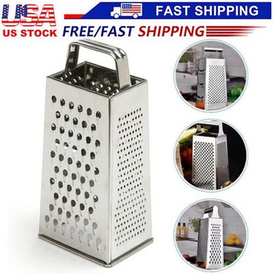 Kitchen Stainless Steel 4-Sided Box Food Grater Vegetable Cheese Slicer Shredder