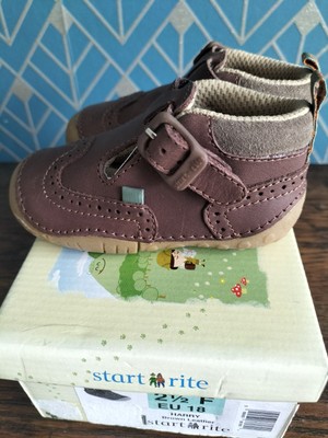 NEU Start-Rite UK 2 1/2 F Baby Jungen Kleinkind braune Lederschuhe