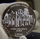 2016  5oz. Five Ounce Silver ATB Harpers Ferry, WV Coin Unc