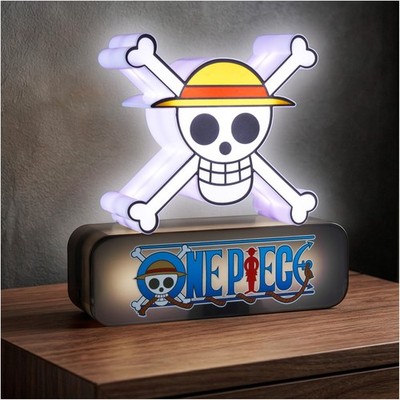 One Piece 3D Night Light, Straw Hat Table Desk Lamp, White LED Light for Bedr...