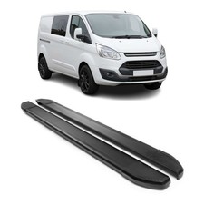 Trittbretter Seitenschweller für Ford Transit Custom 2013-2023 L2 Alu Schwarz 2x