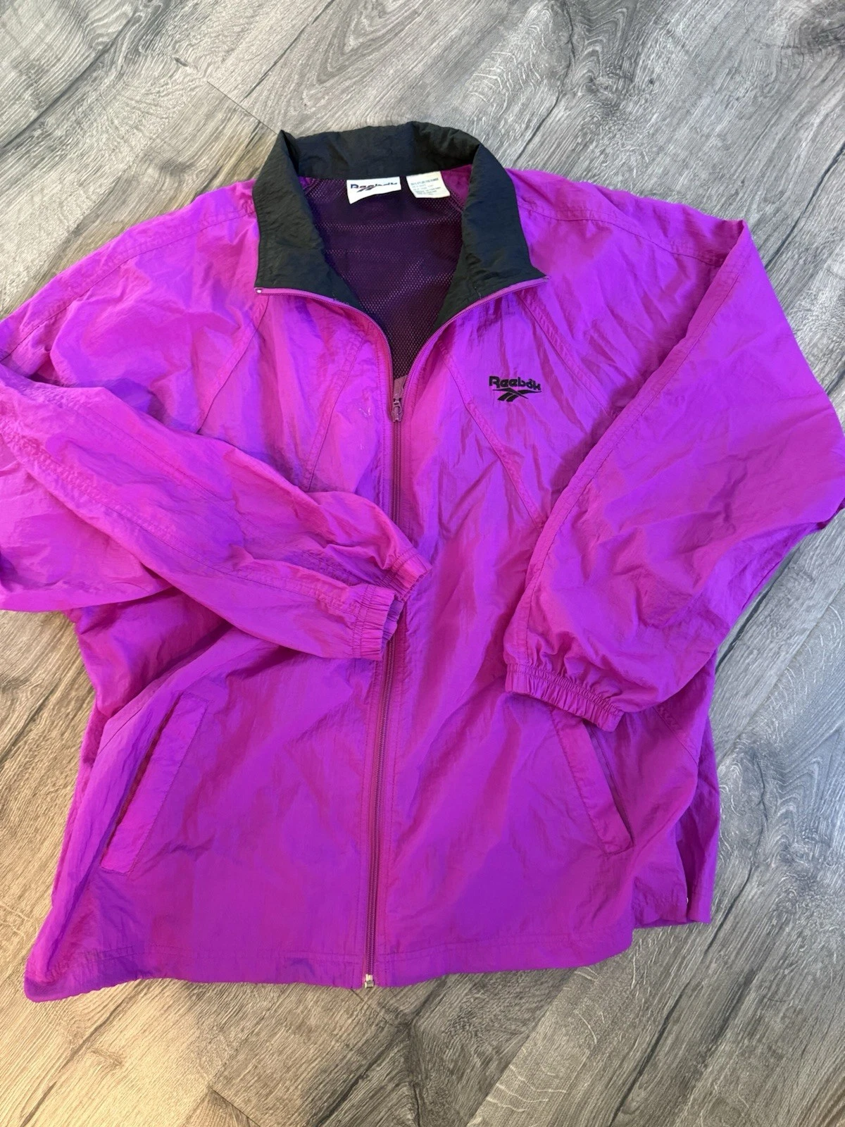 Vintage 90s Reebok Windbreaker Purple Full Zip Size XL