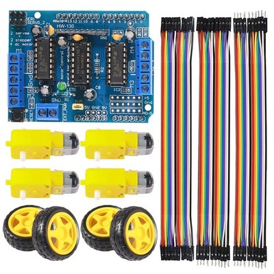 Robot Motor Kit DC Motor 3-6V Gear TT Motor with Tire Wheel + L293D Motor Dri...
