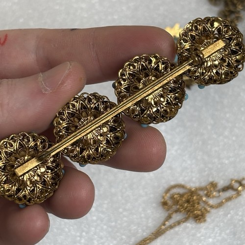 Vintage Estate Costume Jewelry Lot Bangle Rhinestone Brooch Filigree Gold Tone - Picture 7 of 16