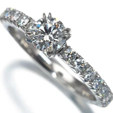 Auth HARRY WINSTON Ring Diamond 0.51ct E VVS2 Brilliant Love US6 950 Platinum